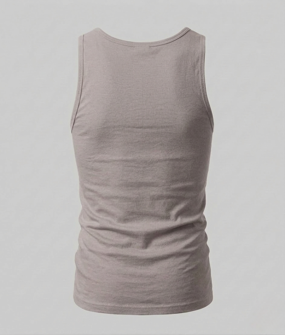 Grey tank top on a light gray background