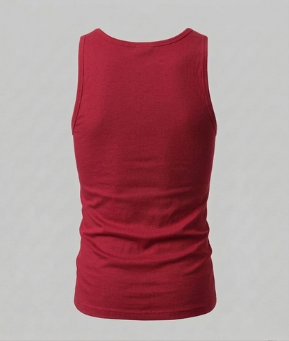 Red tank top on a gray background
