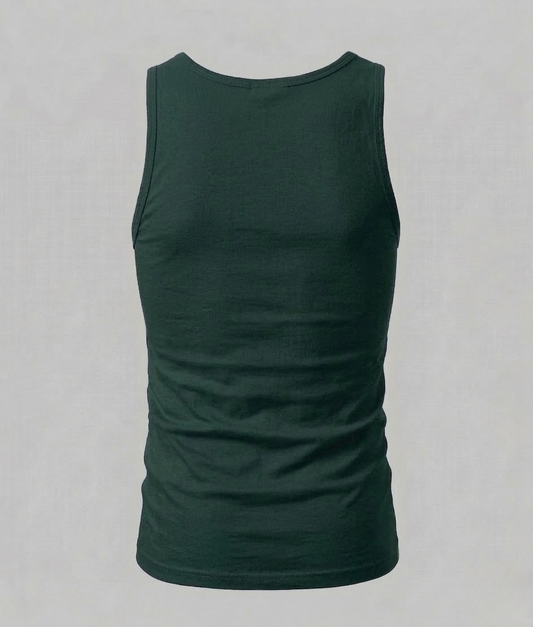 Green tank top on a light gray background