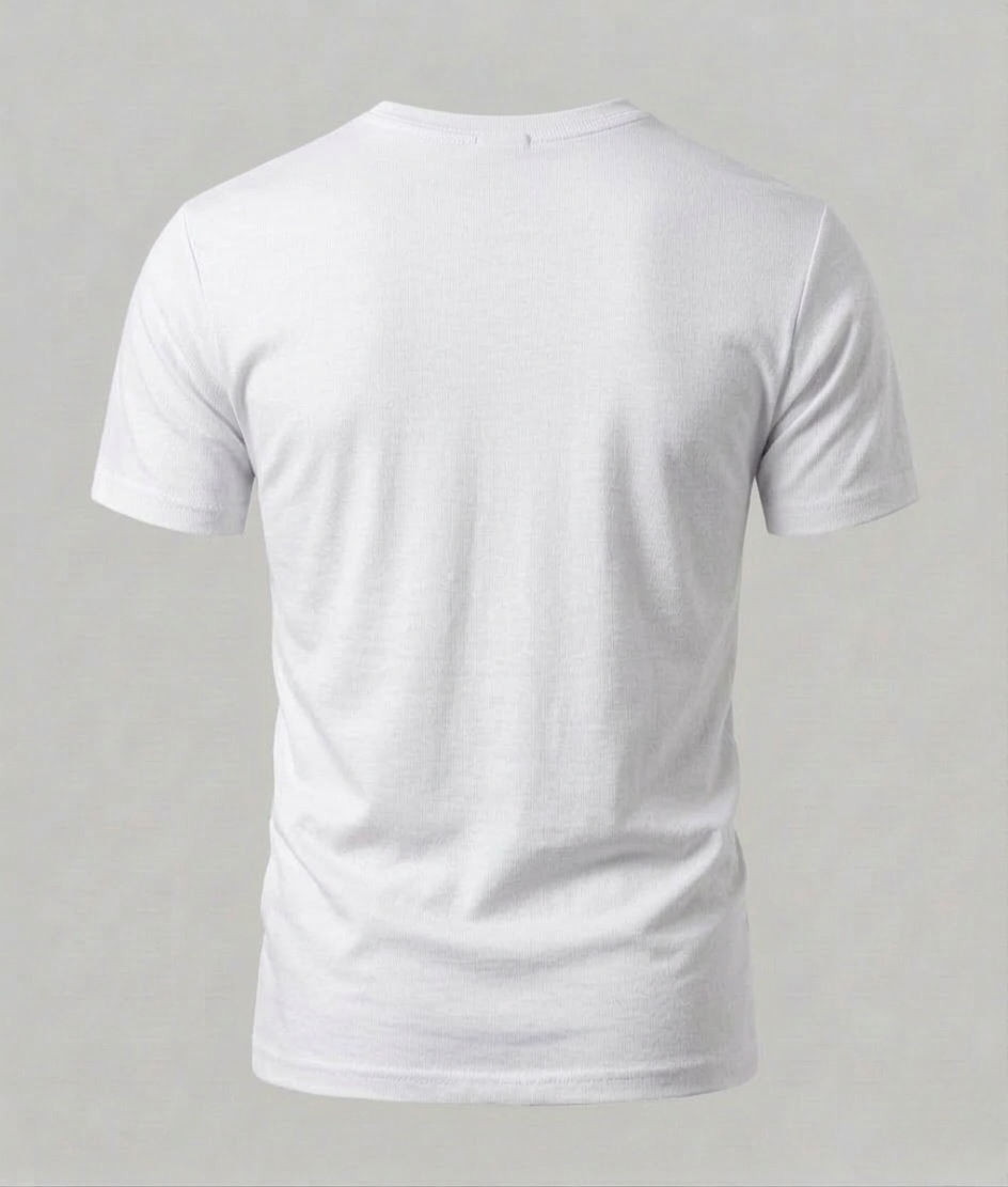 White t-shirt on a gray background