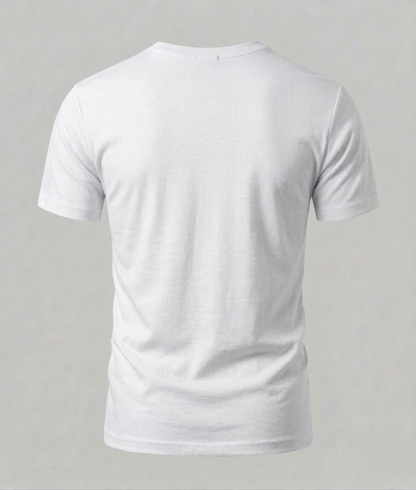 White t-shirt on a gray background